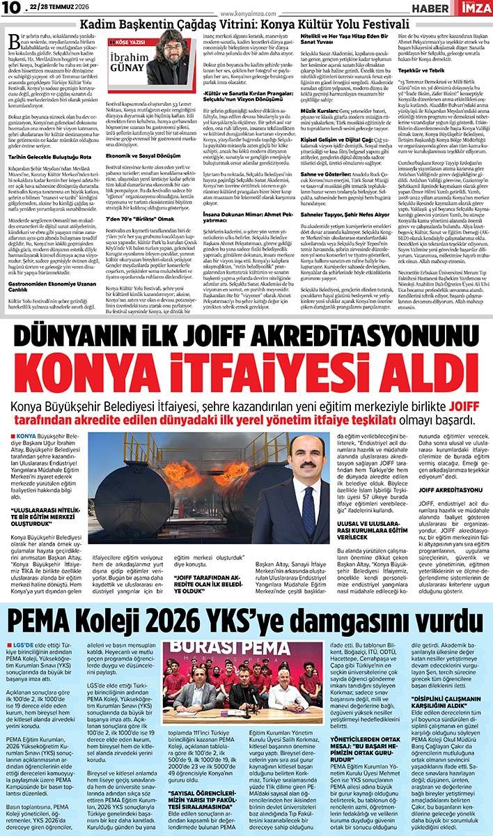 Konya İmza E-GAZETE (22 / 28 Temmuz 2026) 10