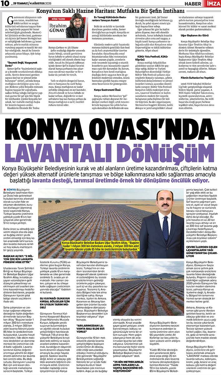 Konya İmza E-GAZETE (29 Temmuz/ 4 Ağustos 2026) 10