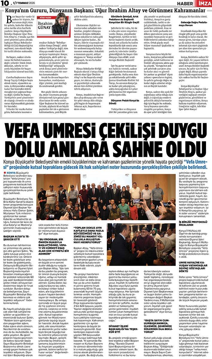 Konya İmza E-GAZETE (1 / 7 Temmuz 2026) 10