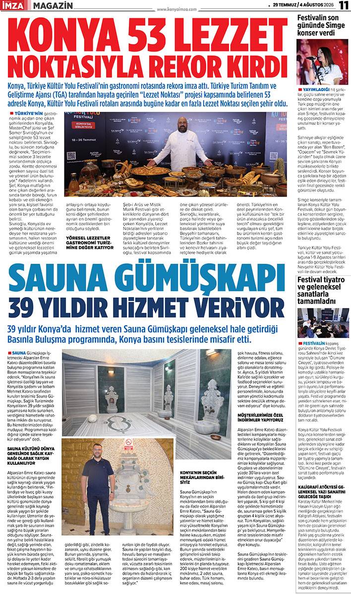 Konya İmza E-GAZETE (29 Temmuz/ 4 Ağustos 2026) 11