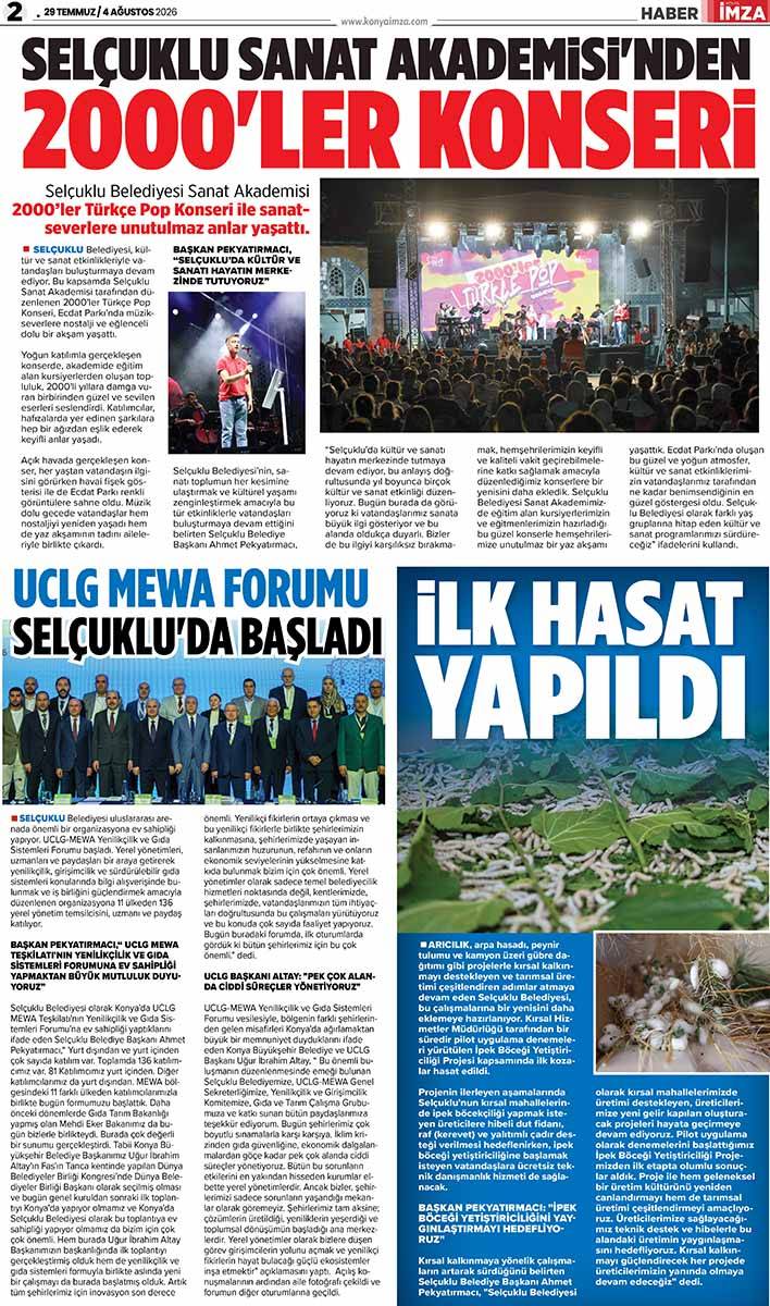 Konya İmza E-GAZETE (29 Temmuz/ 4 Ağustos 2026) 2
