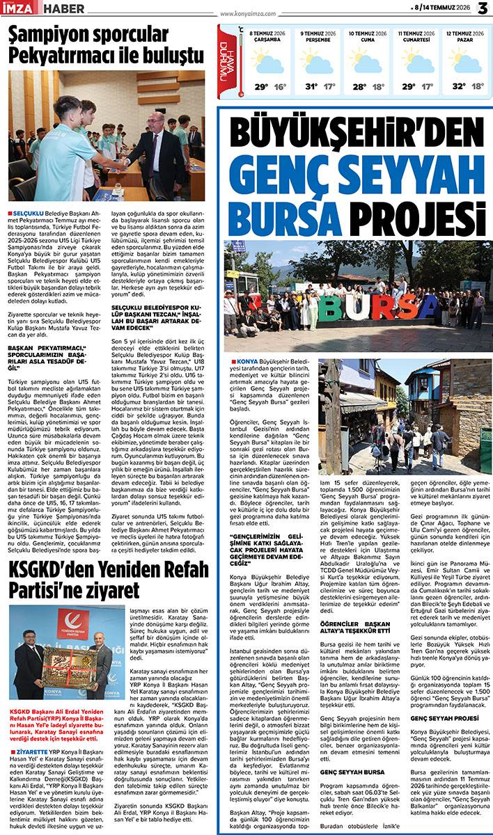 Konya İmza E-GAZETE  ( 8 / 14 Temmuz 2026) 3