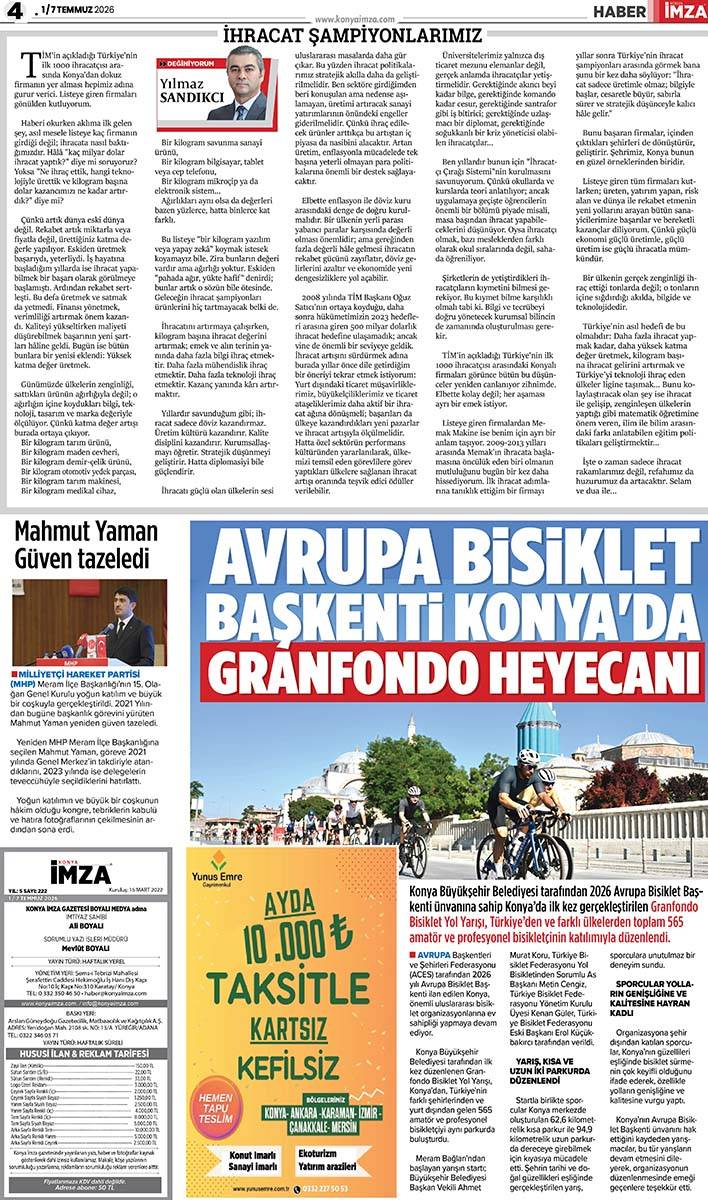 Konya İmza E-GAZETE (1 / 7 Temmuz 2026) 4