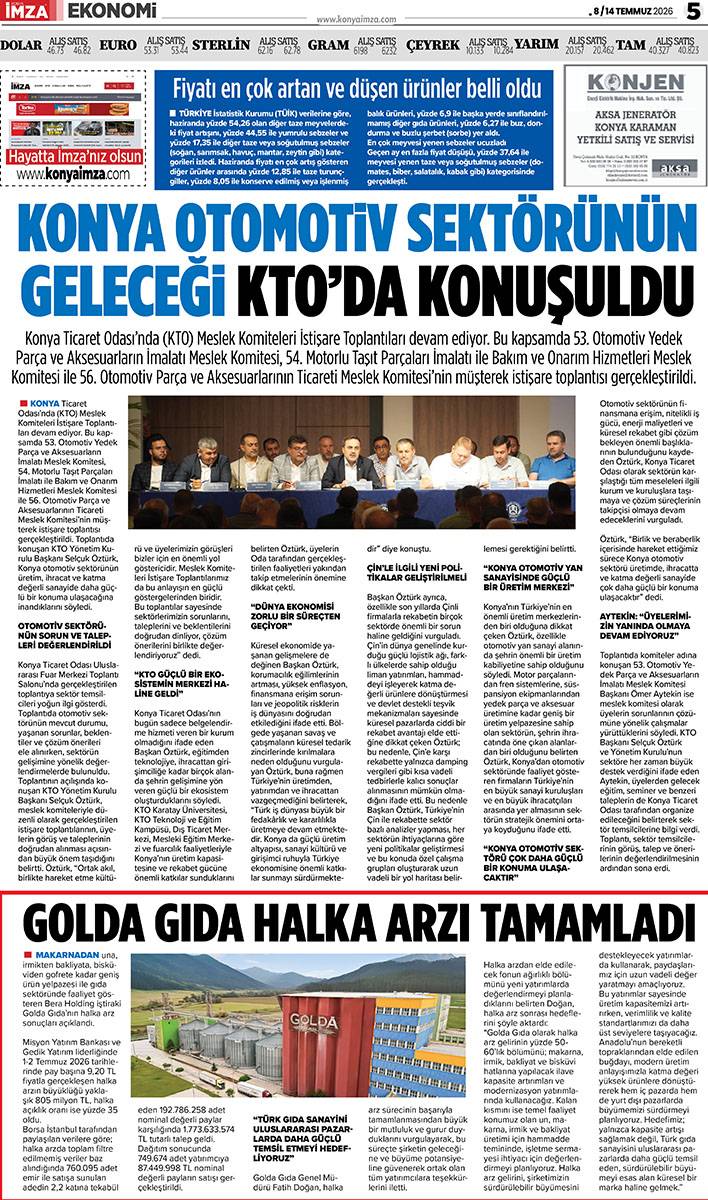 Konya İmza E-GAZETE  ( 8 / 14 Temmuz 2026) 5