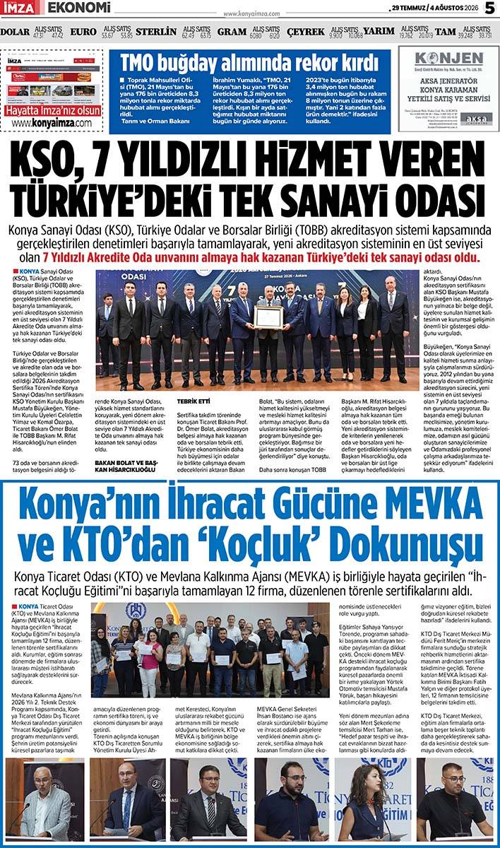 Konya İmza E-GAZETE (29 Temmuz/ 4 Ağustos 2026) 5