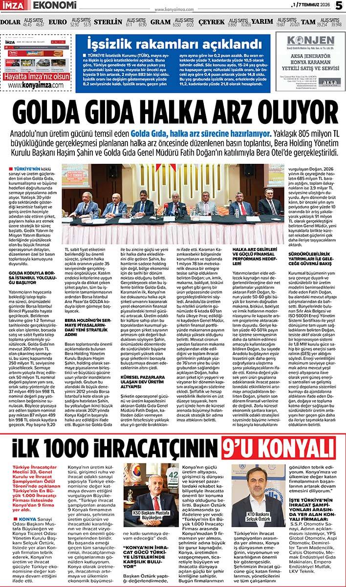 Konya İmza E-GAZETE (1 / 7 Temmuz 2026) 5