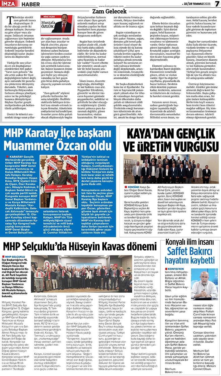 Konya İmza E-GAZETE (22 / 28 Temmuz 2026) 7