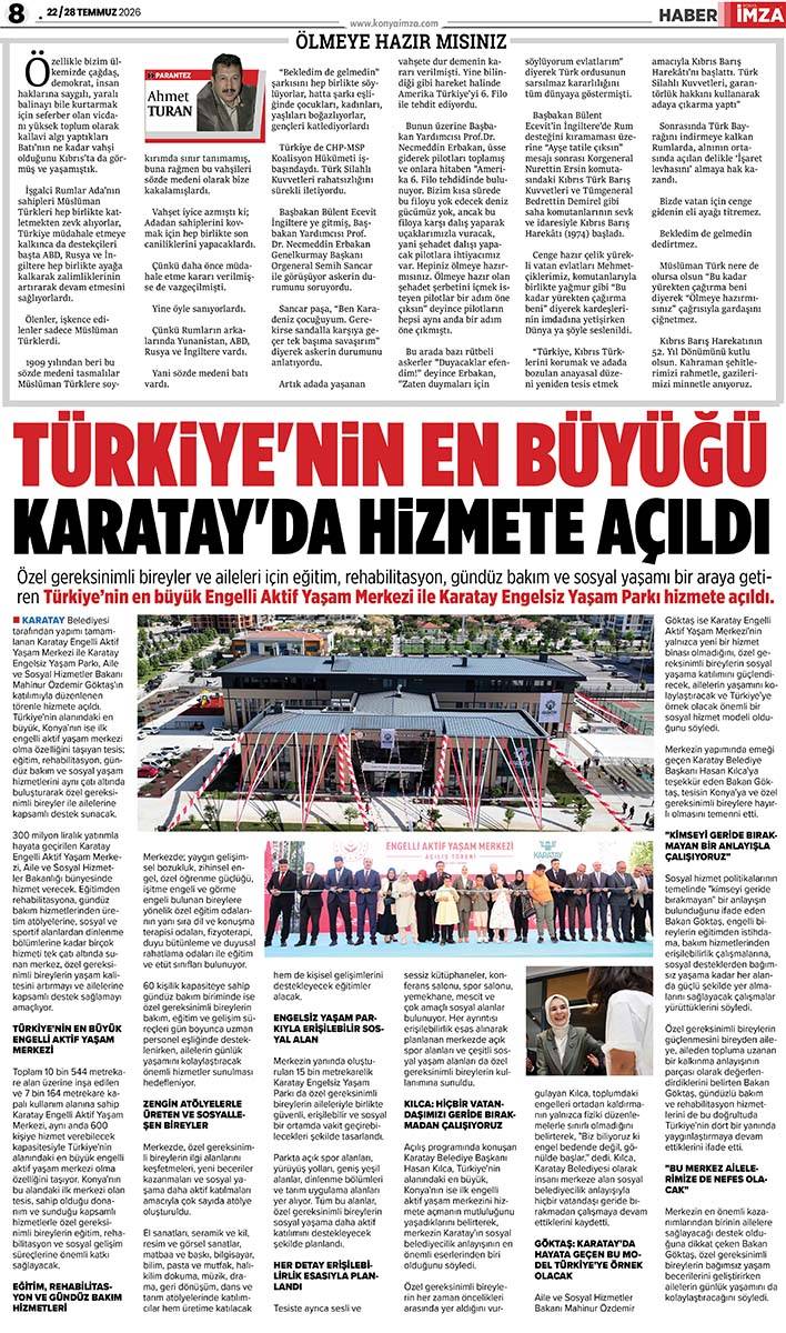 Konya İmza E-GAZETE (22 / 28 Temmuz 2026) 8