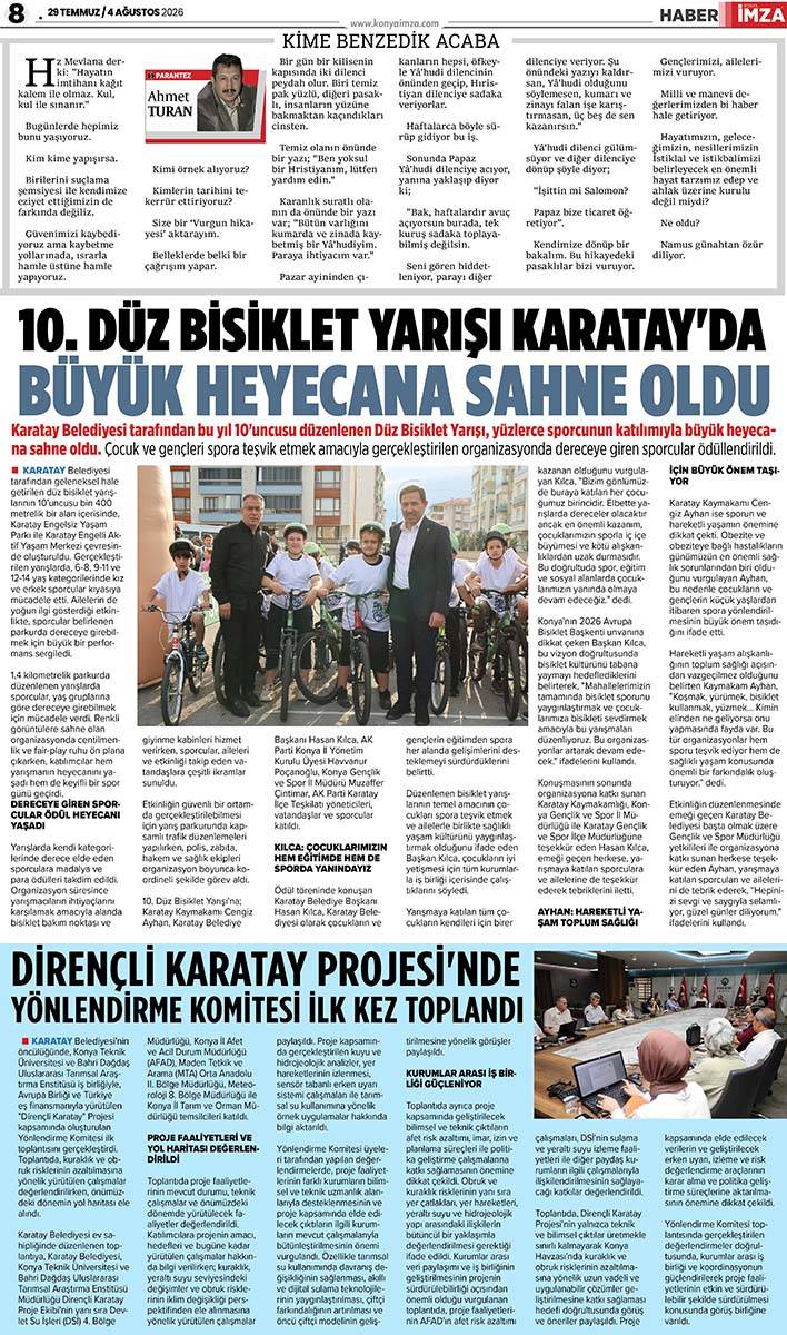 Konya İmza E-GAZETE (29 Temmuz/ 4 Ağustos 2026) 8