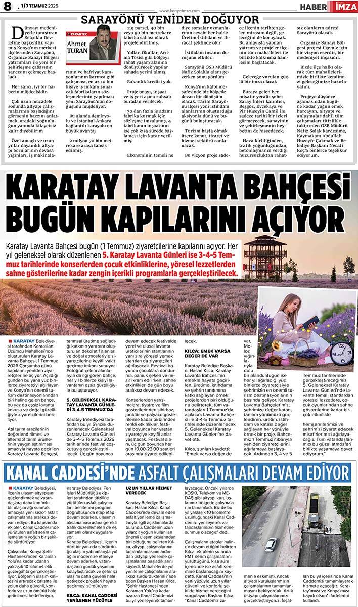 Konya İmza E-GAZETE (1 / 7 Temmuz 2026) 8