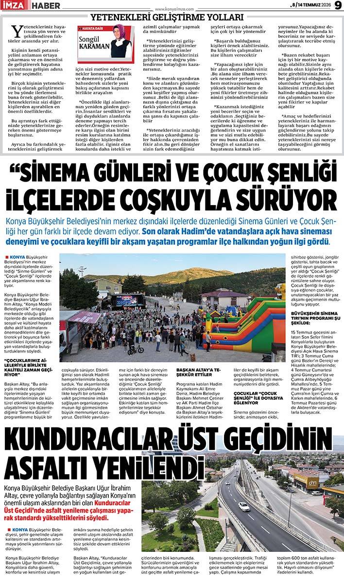 Konya İmza E-GAZETE  ( 8 / 14 Temmuz 2026) 9