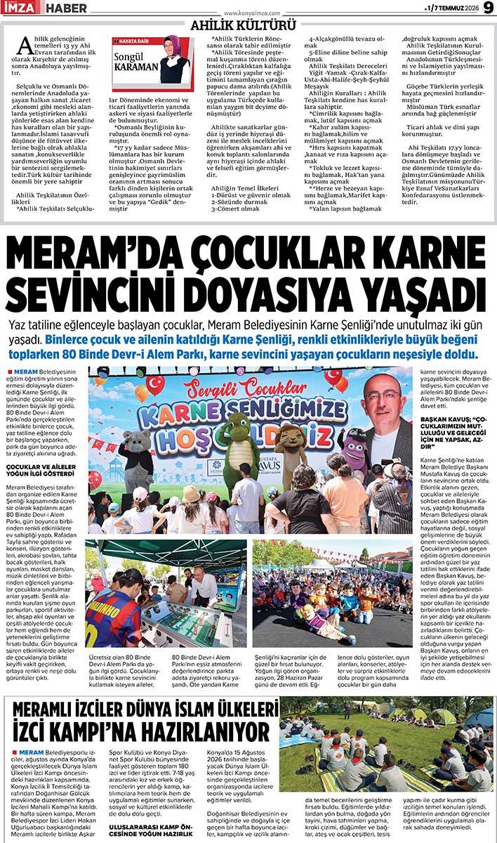 Konya İmza E-GAZETE (1 / 7 Temmuz 2026) 9