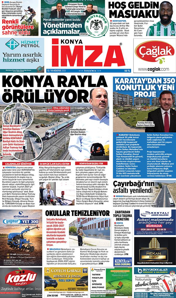 Konya İmza E-GAZETE (12 / 18 Ağustos 2026) 1