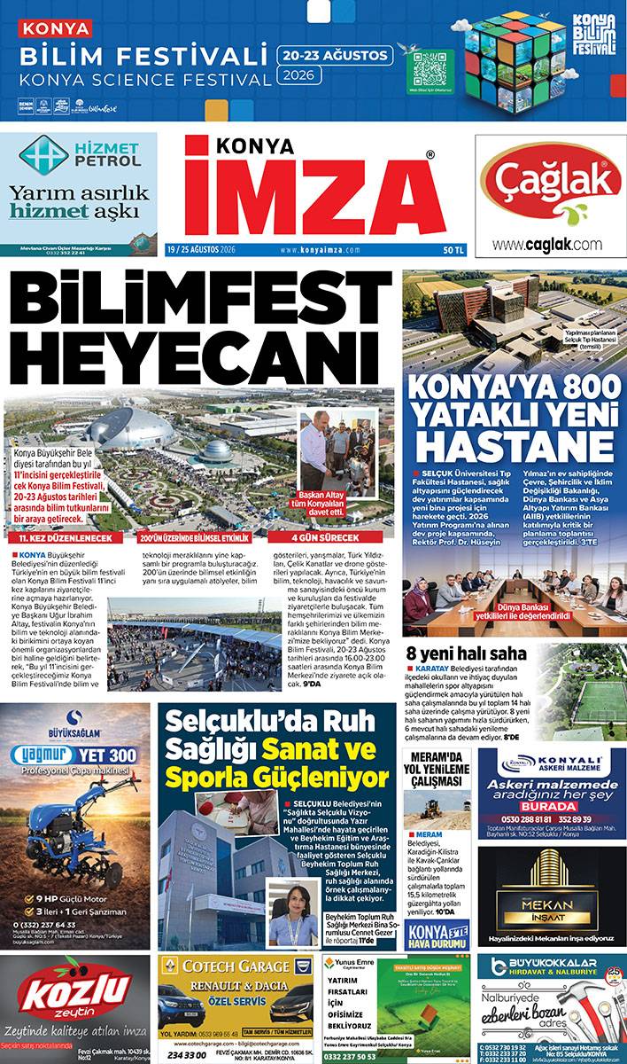 Konya İmza E-GAZETE (19 / 25 Ağustos 2026) 1
