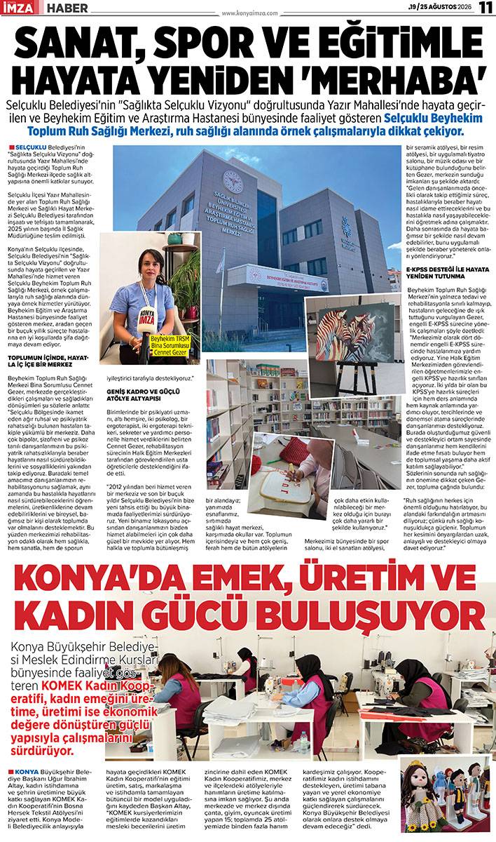 Konya İmza E-GAZETE (19 / 25 Ağustos 2026) 11
