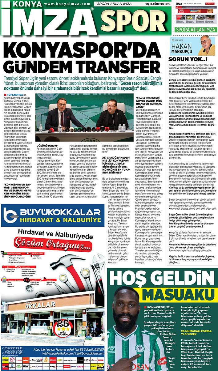 Konya İmza E-GAZETE (12 / 18 Ağustos 2026) 12
