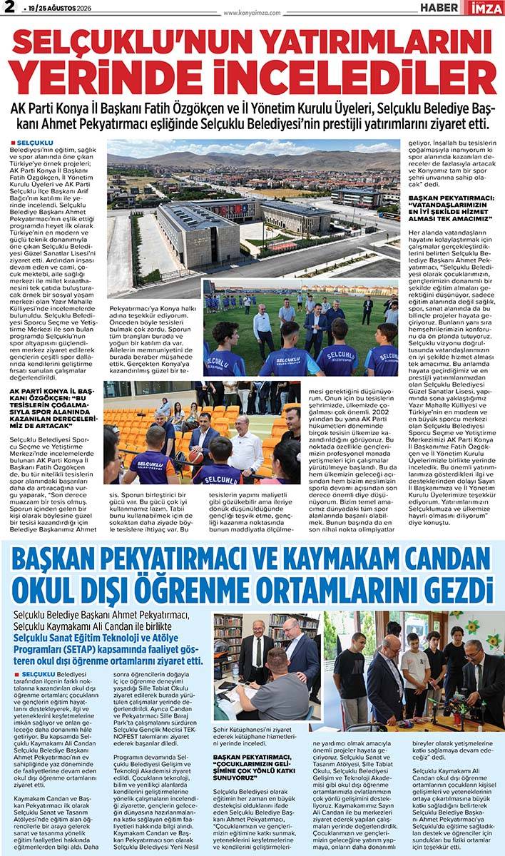 Konya İmza E-GAZETE (19 / 25 Ağustos 2026) 2