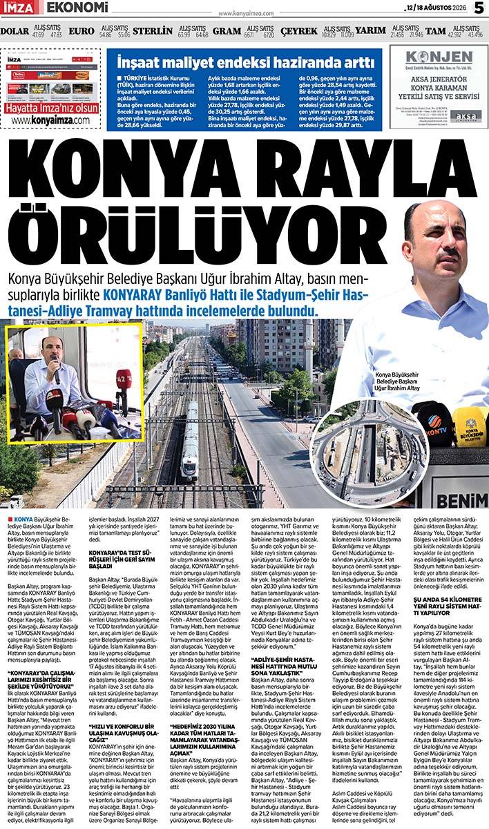 Konya İmza E-GAZETE (12 / 18 Ağustos 2026) 5