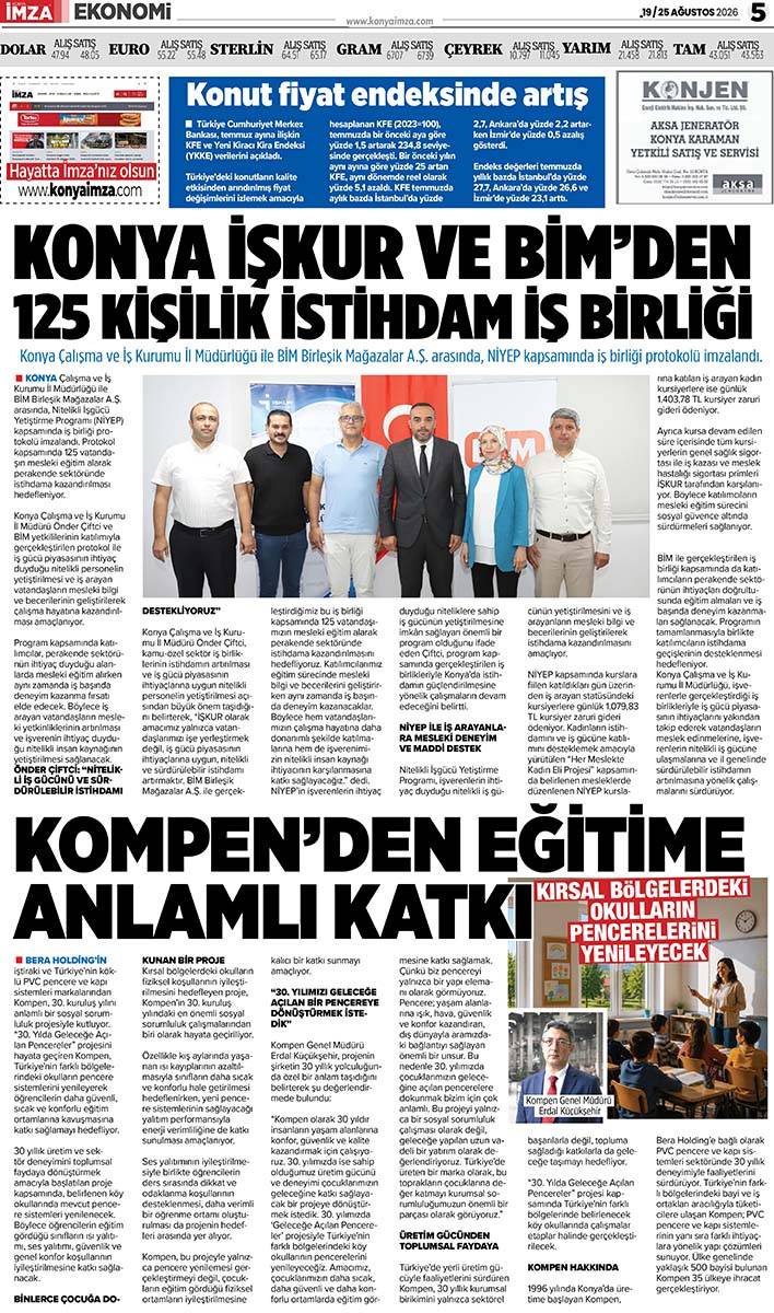 Konya İmza E-GAZETE (19 / 25 Ağustos 2026) 5