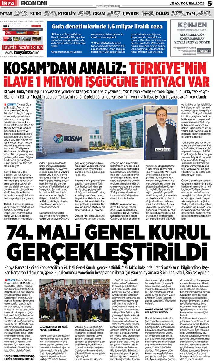 Konya İmza E-GAZETE (26 Ağustos / 1 Eylül 2026) 5