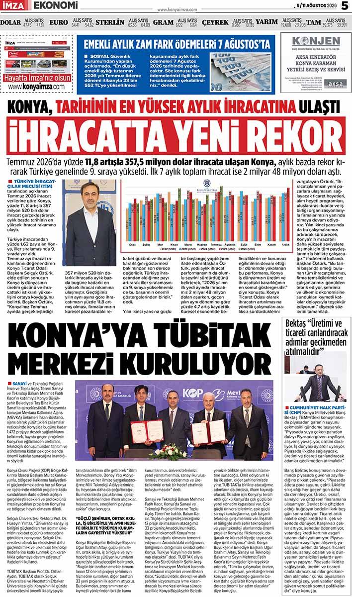 Konya İmza E-GAZETE (5/11 Ağustos 2026) 5