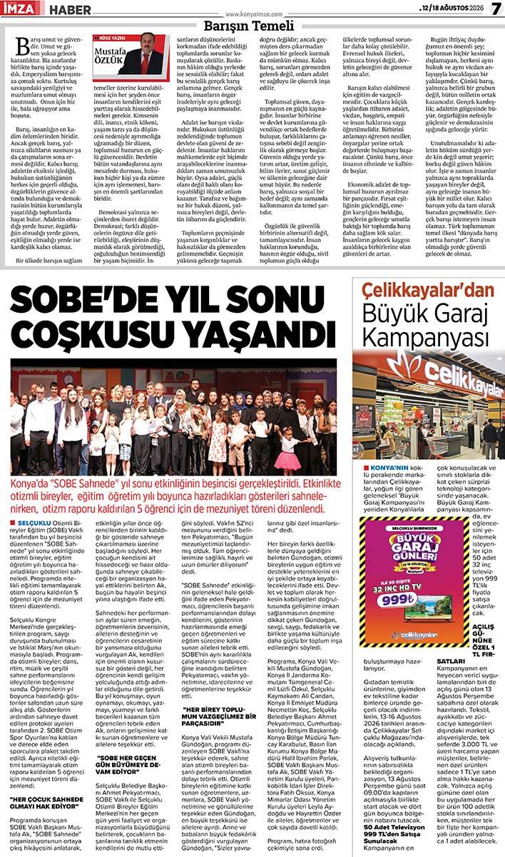 Konya İmza E-GAZETE (12 / 18 Ağustos 2026) 7