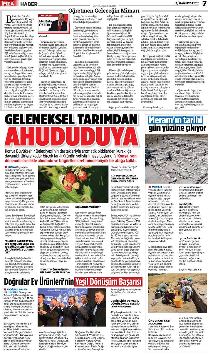 Konya İmza E-GAZETE (5/11 Ağustos 2026) 7