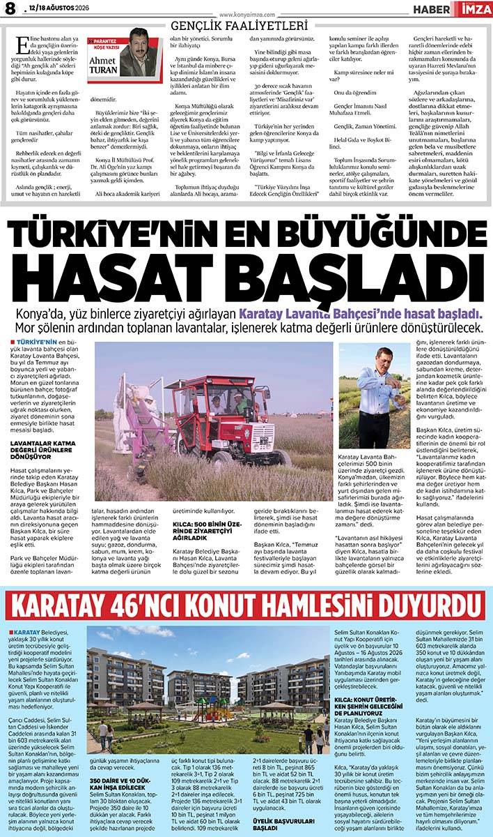 Konya İmza E-GAZETE (12 / 18 Ağustos 2026) 8