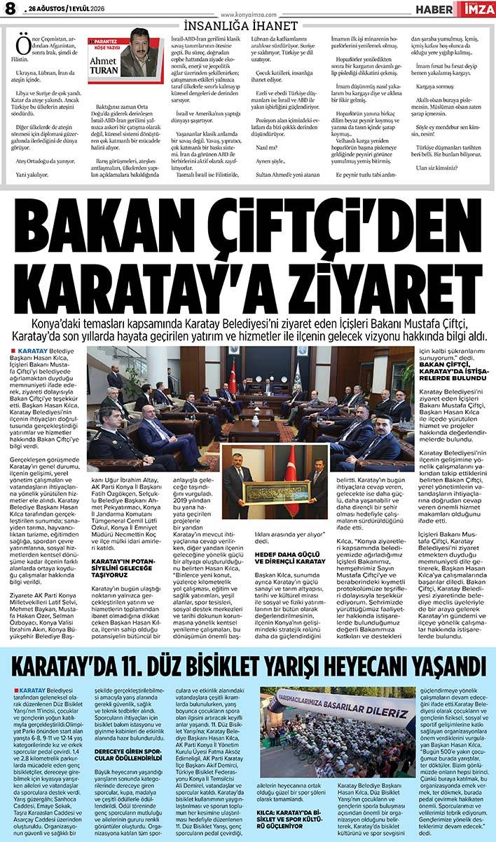 Konya İmza E-GAZETE (26 Ağustos / 1 Eylül 2026) 8