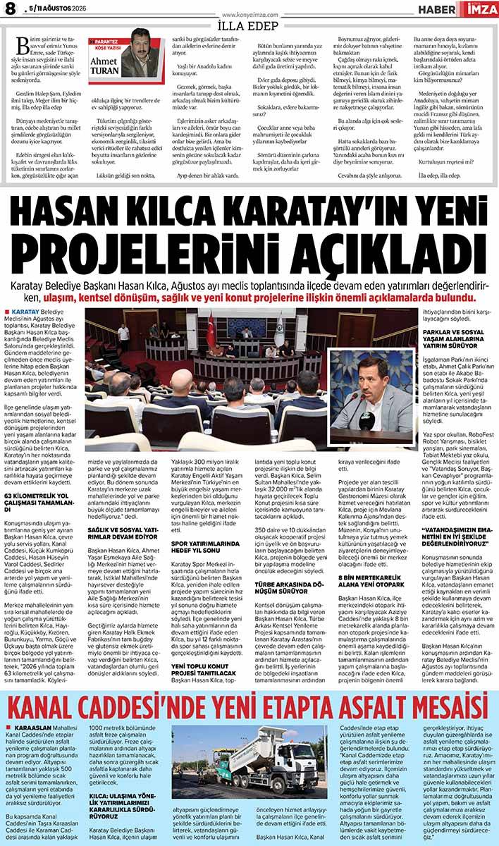Konya İmza E-GAZETE (5/11 Ağustos 2026) 8