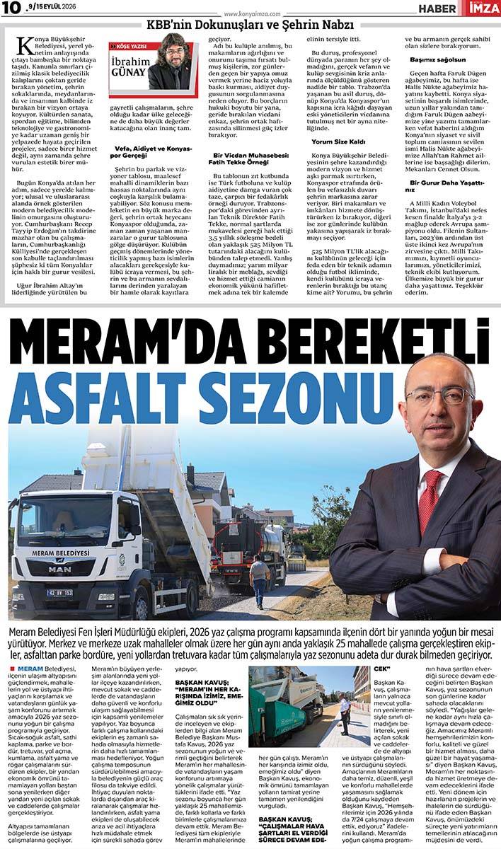 Konya İmza E-GAZETE (9 / 15 Eylül 2026) 10