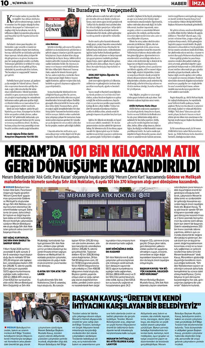 Konya İmza E-GAZETE (16 / 22 Eylül 2026) 10