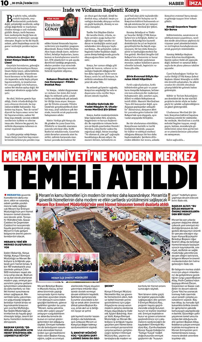 Konya İmza E-GAZETE (30 Eylül / 6 Ekim 2026) 10