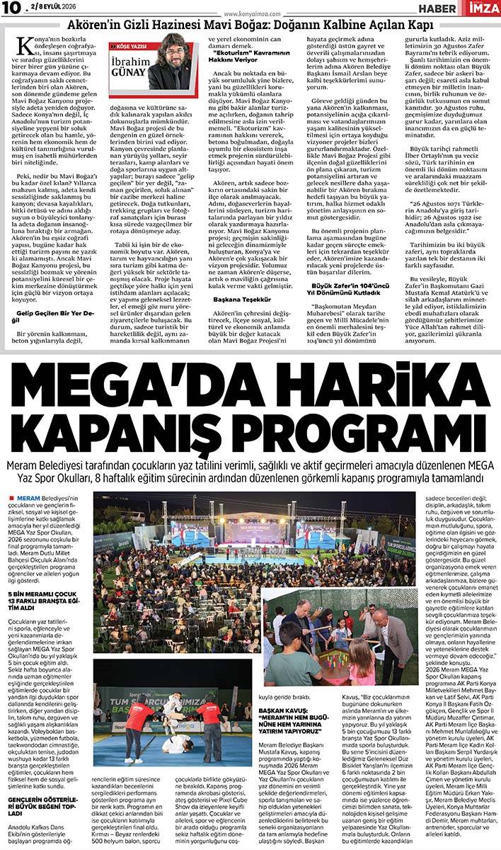 Konya İmza E-GAZETE 2 / 8 Eylül 2026 10