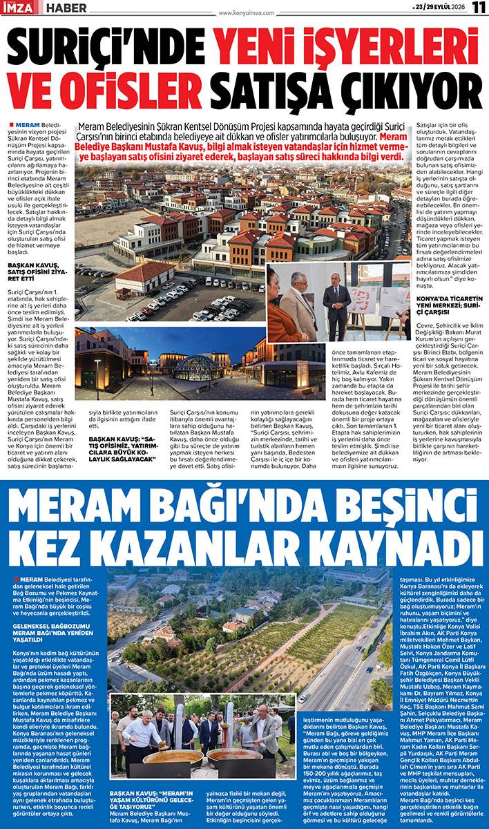 Konya İmza E-GAZETE (23 / 29 Eylül 2026) 11