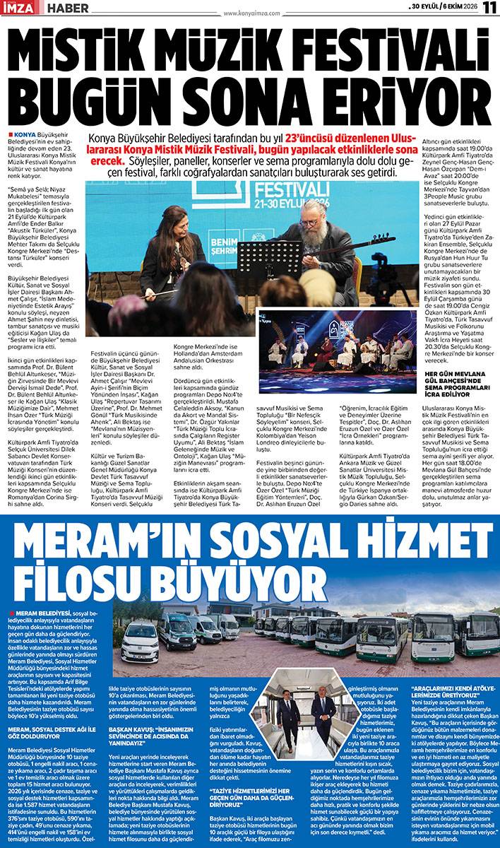 Konya İmza E-GAZETE (30 Eylül / 6 Ekim 2026) 11
