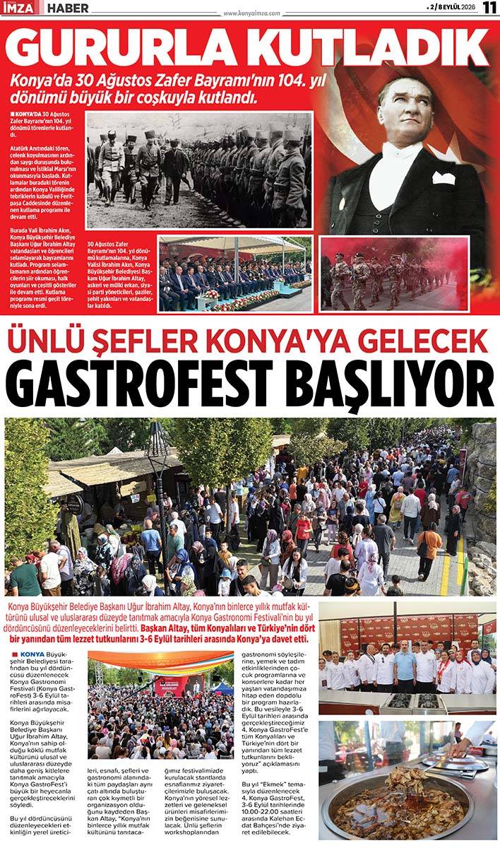 Konya İmza E-GAZETE 2 / 8 Eylül 2026 11