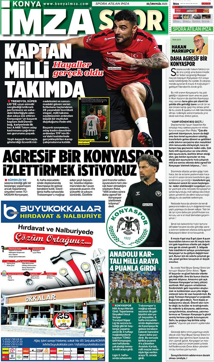 Konya İmza E-GAZETE (23 / 29 Eylül 2026) 12