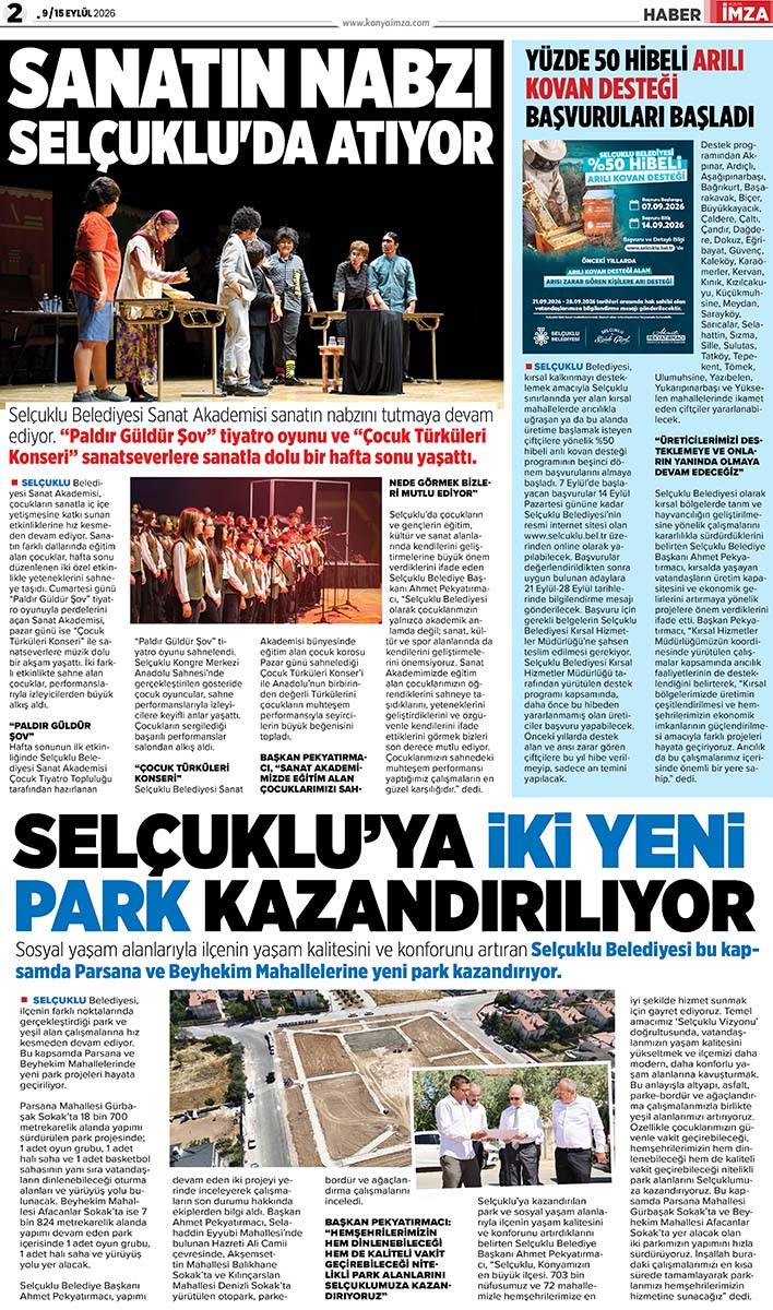 Konya İmza E-GAZETE (9 / 15 Eylül 2026) 2