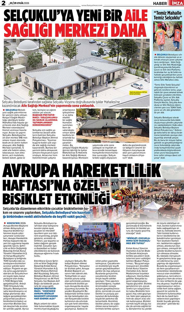 Konya İmza E-GAZETE (23 / 29 Eylül 2026) 2