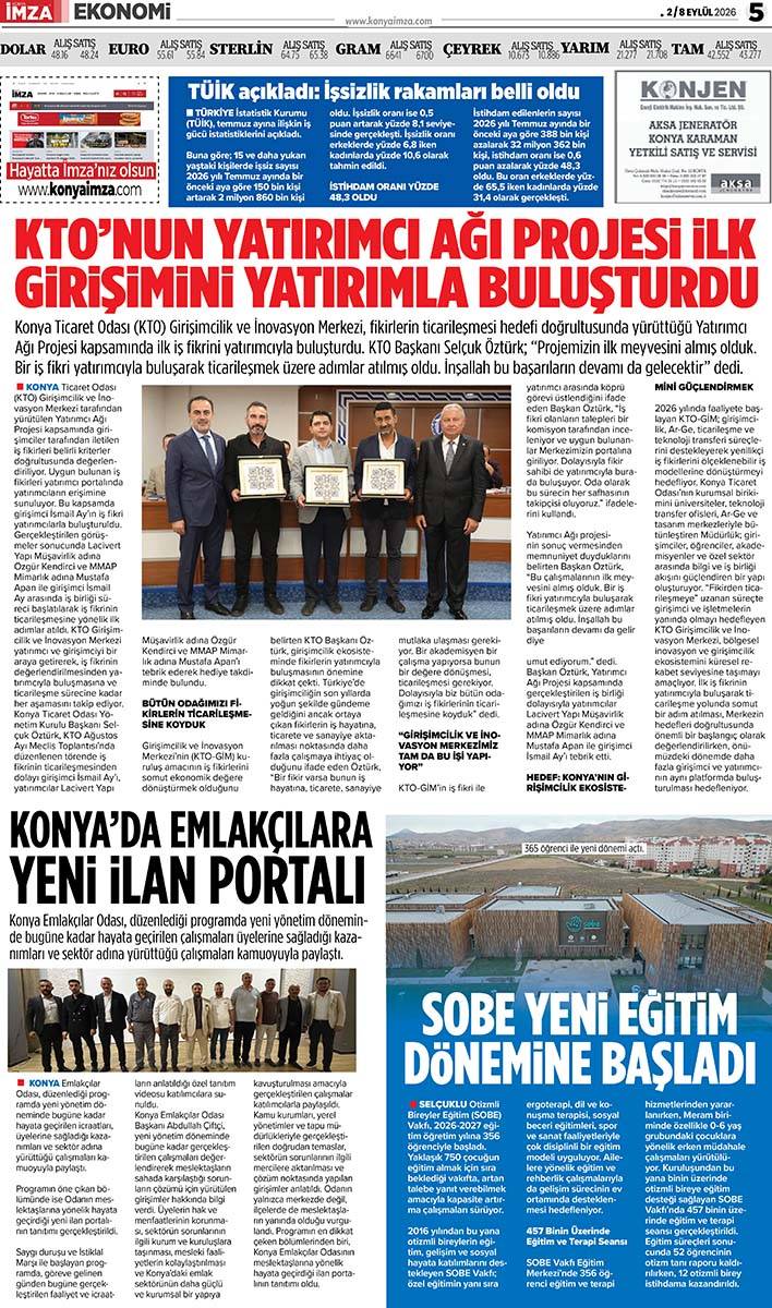 Konya İmza E-GAZETE 2 / 8 Eylül 2026 5