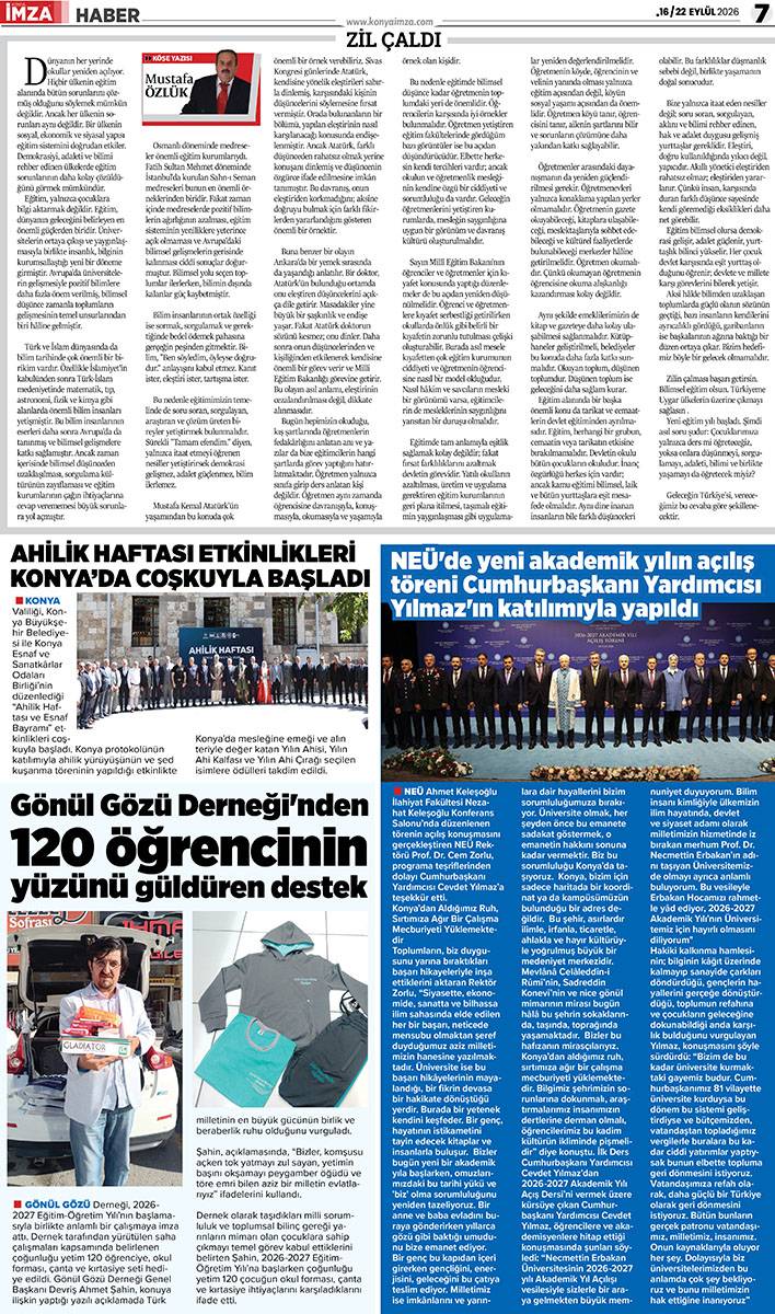 Konya İmza E-GAZETE (16 / 22 Eylül 2026) 7