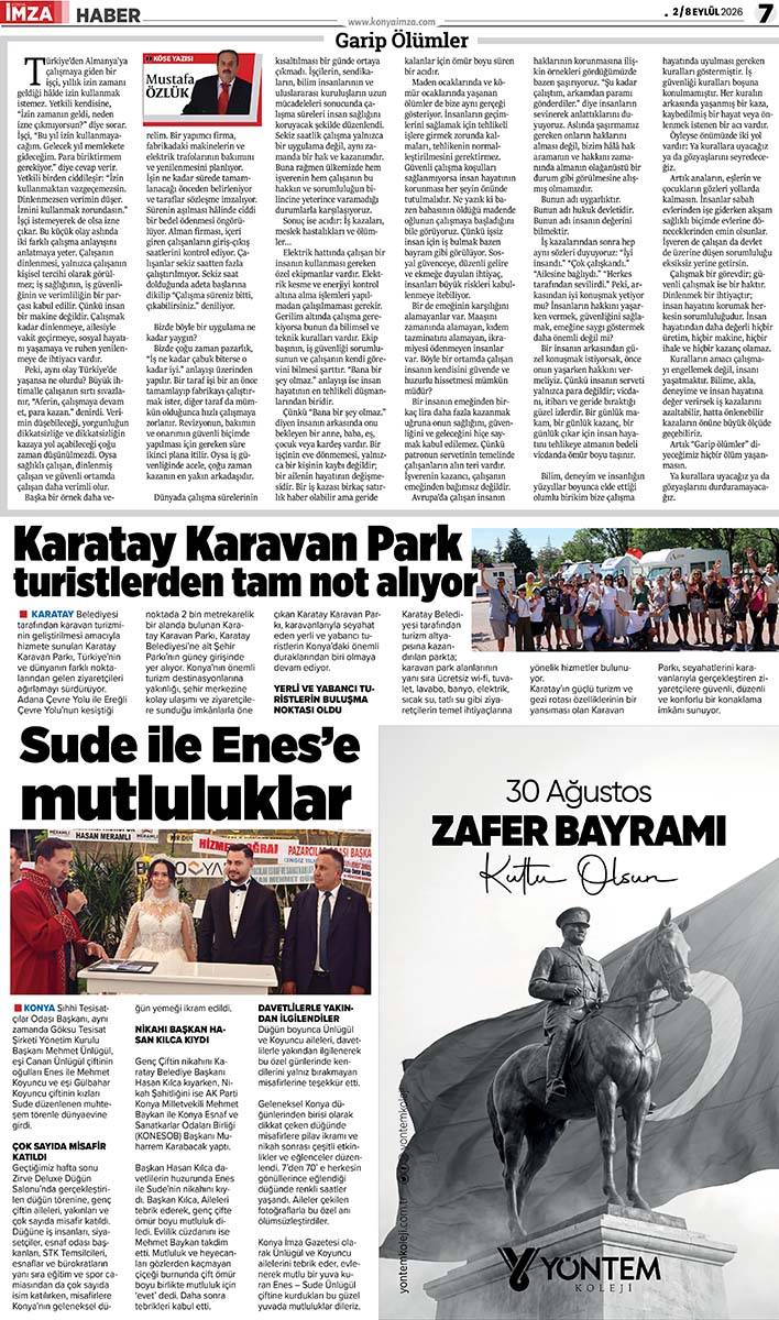 Konya İmza E-GAZETE 2 / 8 Eylül 2026 7