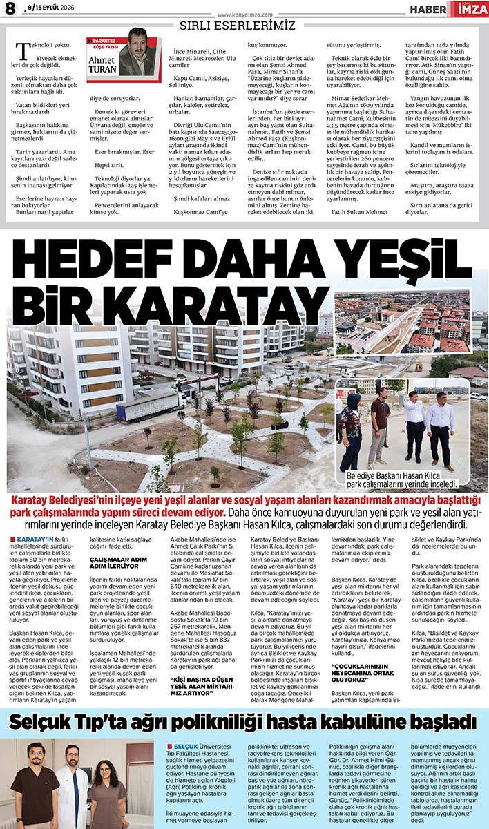 Konya İmza E-GAZETE (9 / 15 Eylül 2026) 8