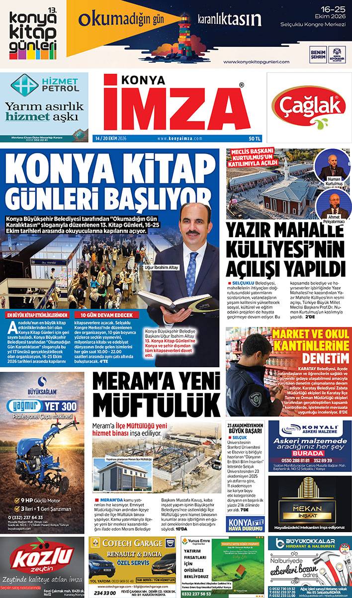 Konya İmza E-GAZETE (14 / 20 Ekim 2026) 1