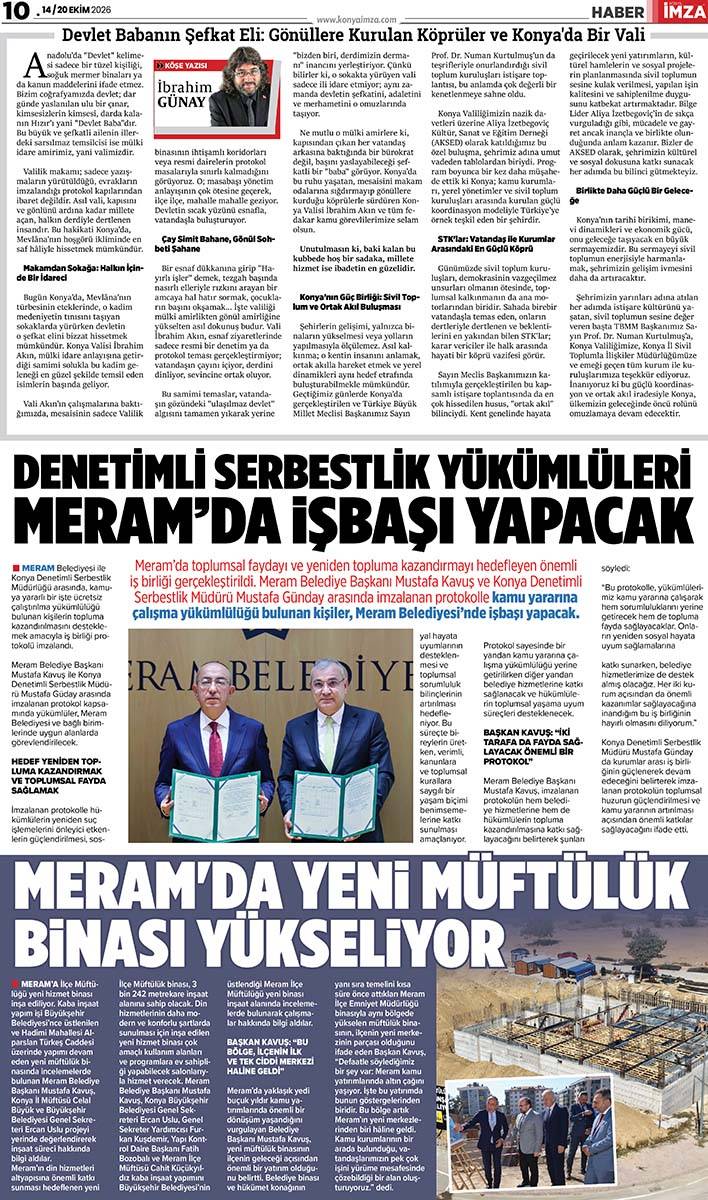 Konya İmza E-GAZETE (14 / 20 Ekim 2026) 10