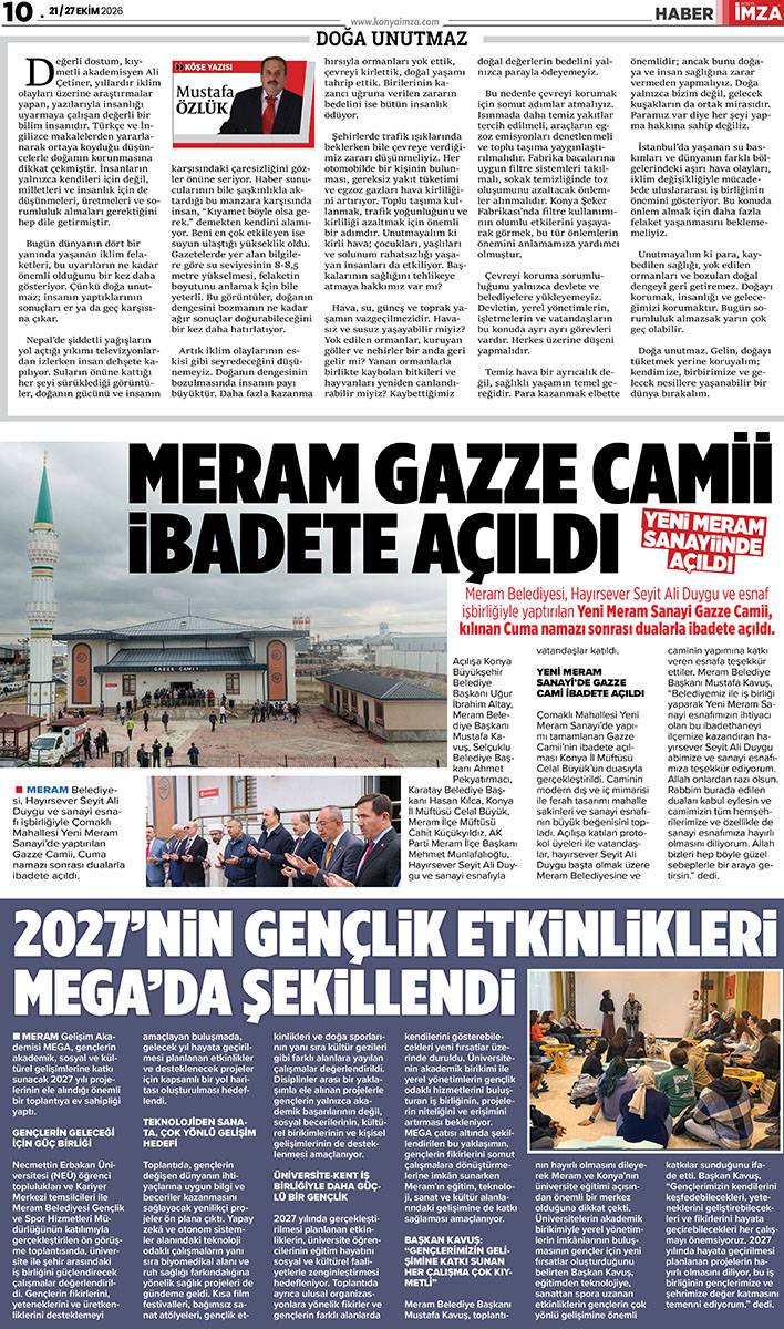 Konya İmza E-GAZETE (21 / 27 Ekim 2026) 10