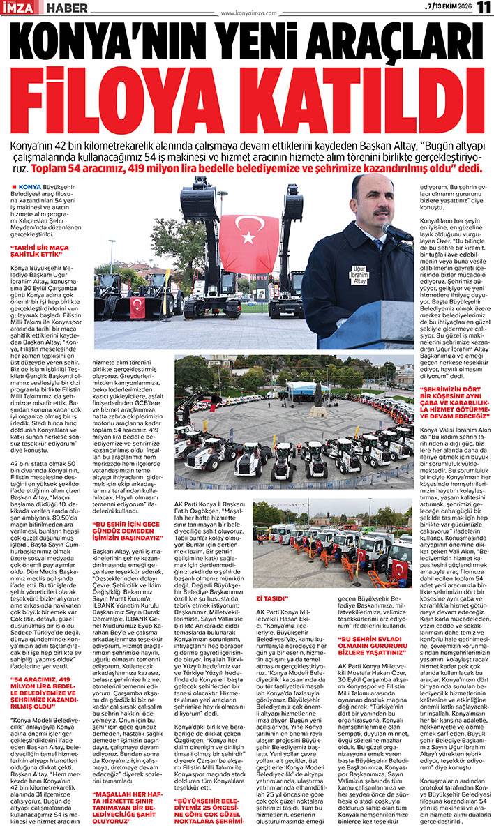Konya İmza E-GAZETE (7 / 13 Ekim 2026) 11
