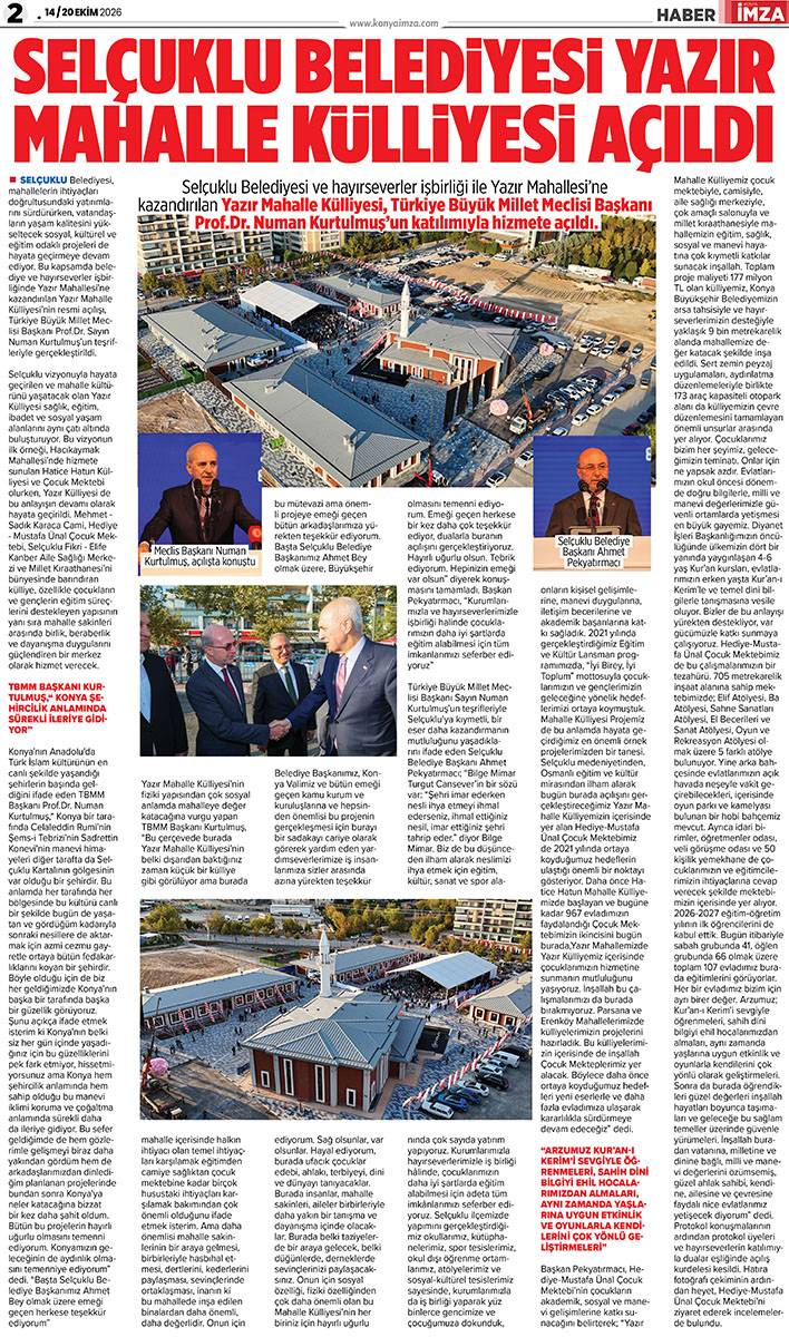 Konya İmza E-GAZETE (14 / 20 Ekim 2026) 2
