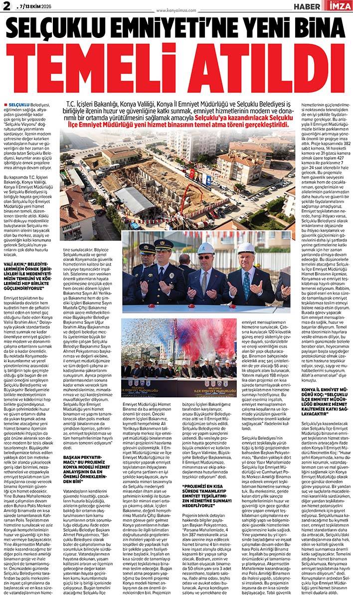Konya İmza E-GAZETE (7 / 13 Ekim 2026) 2